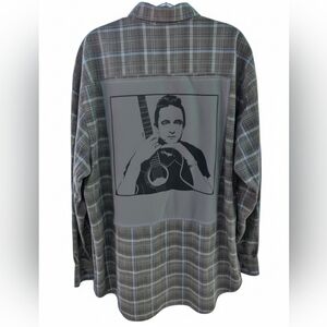 Johnny Cash PLAID Shirt Hand Crafted Upcycled